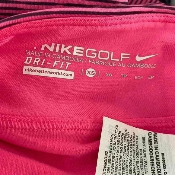 Nike Golf Striped Skort Pink Size XS with pockets Pickleball Tennis - Picture 2 of 7